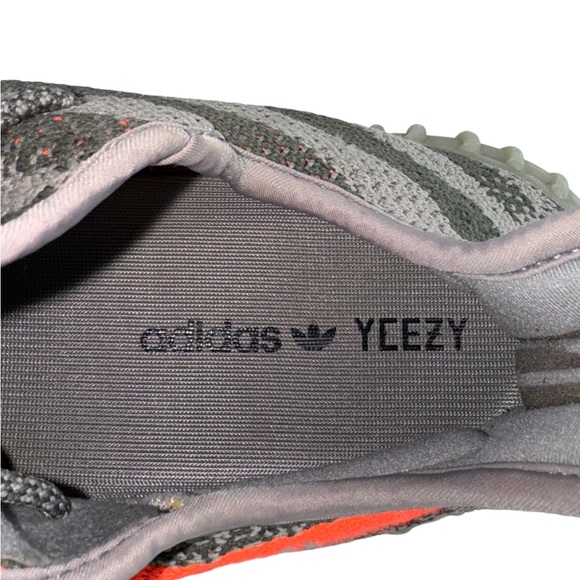 ADIDAS Yeezy Boost SPLY 350 V2 Grey Orange Cloth Sneakers 10.5 US Authenticated - Picture 7 of 10